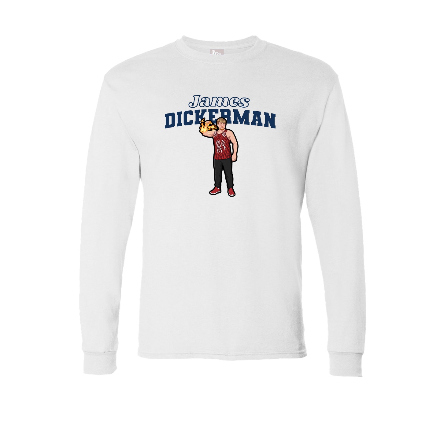 Long Sleeve Tee — Name Arch in White