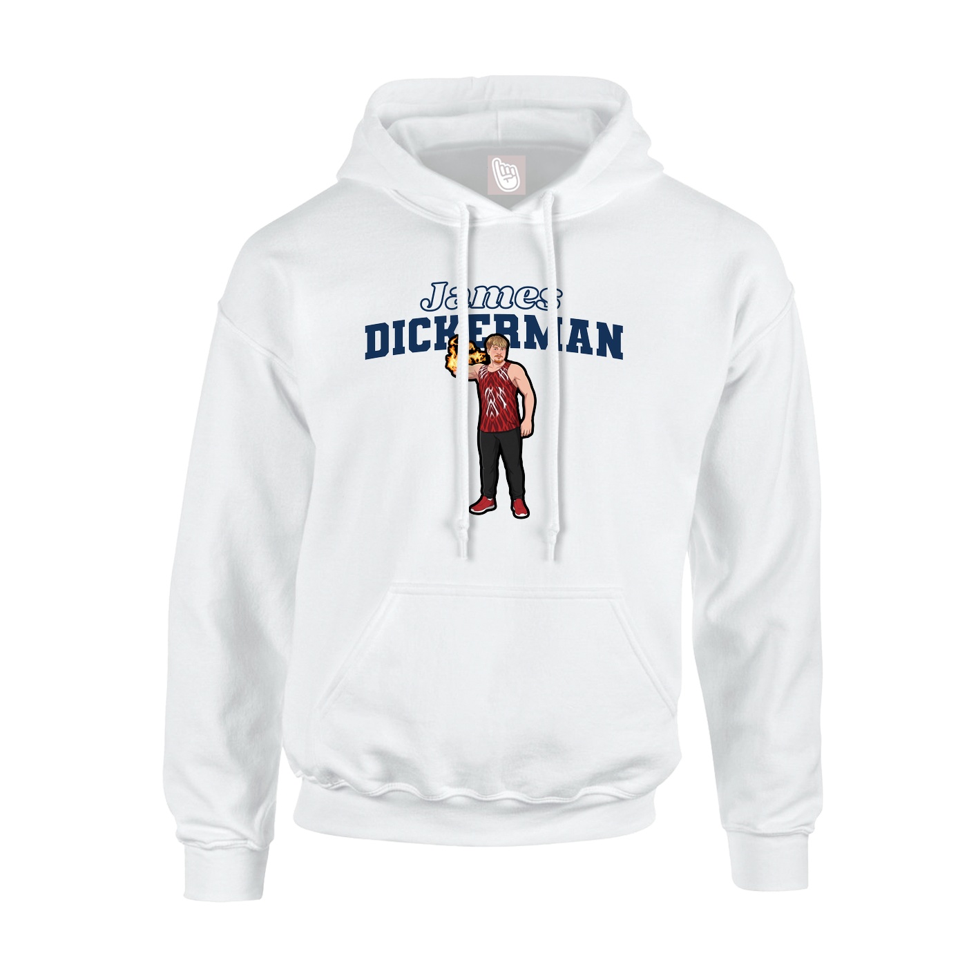 Youth Hoodie — Name Arch in White