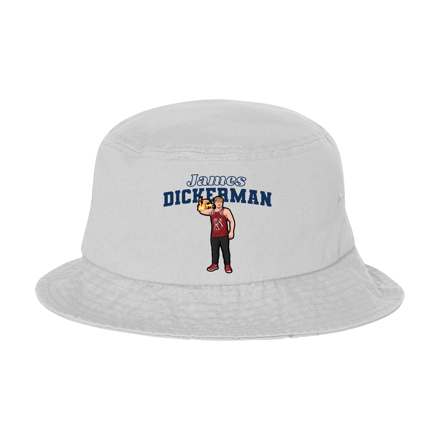 Bucket Cap — Name Arch in White