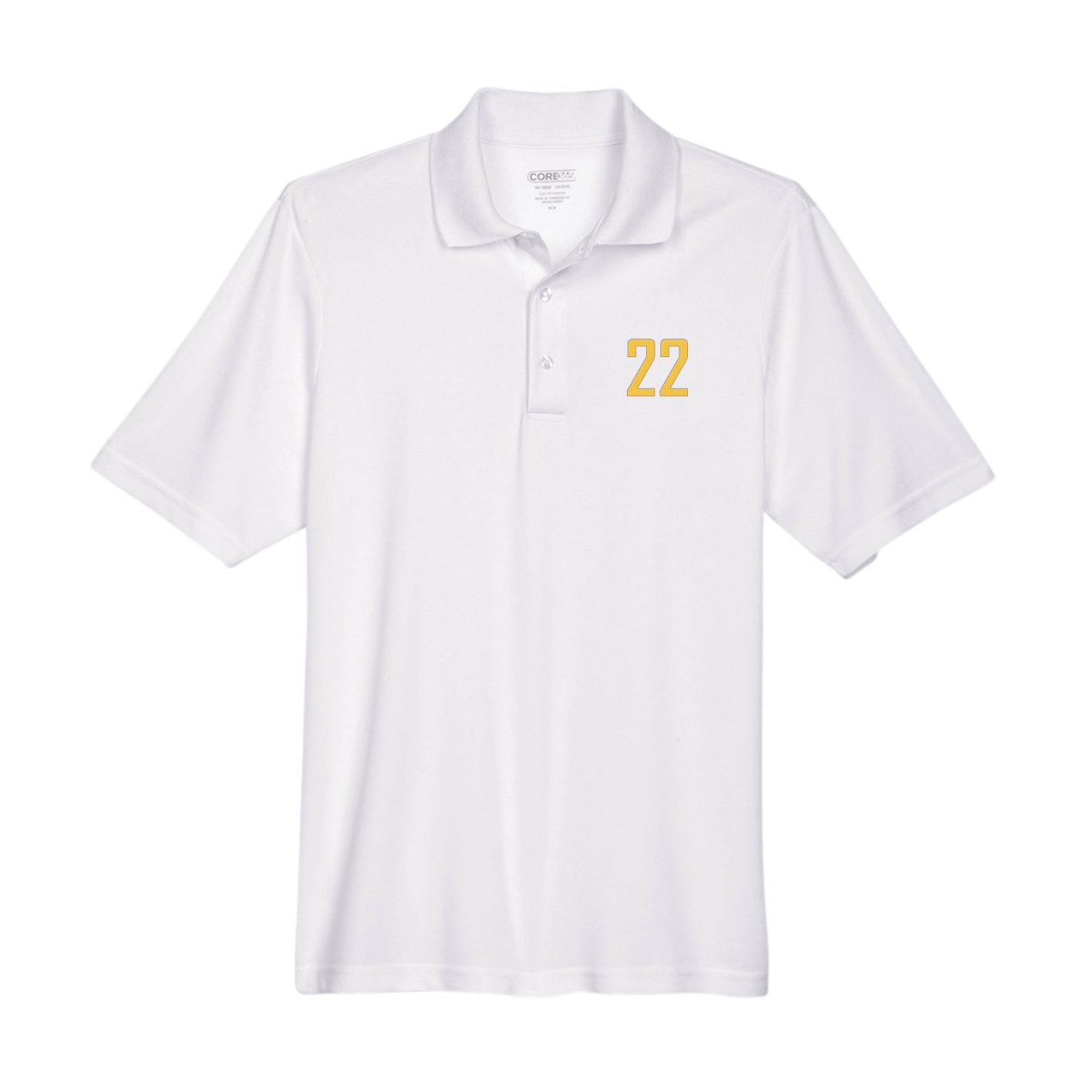 Performance Polo — Front Shirsy in White