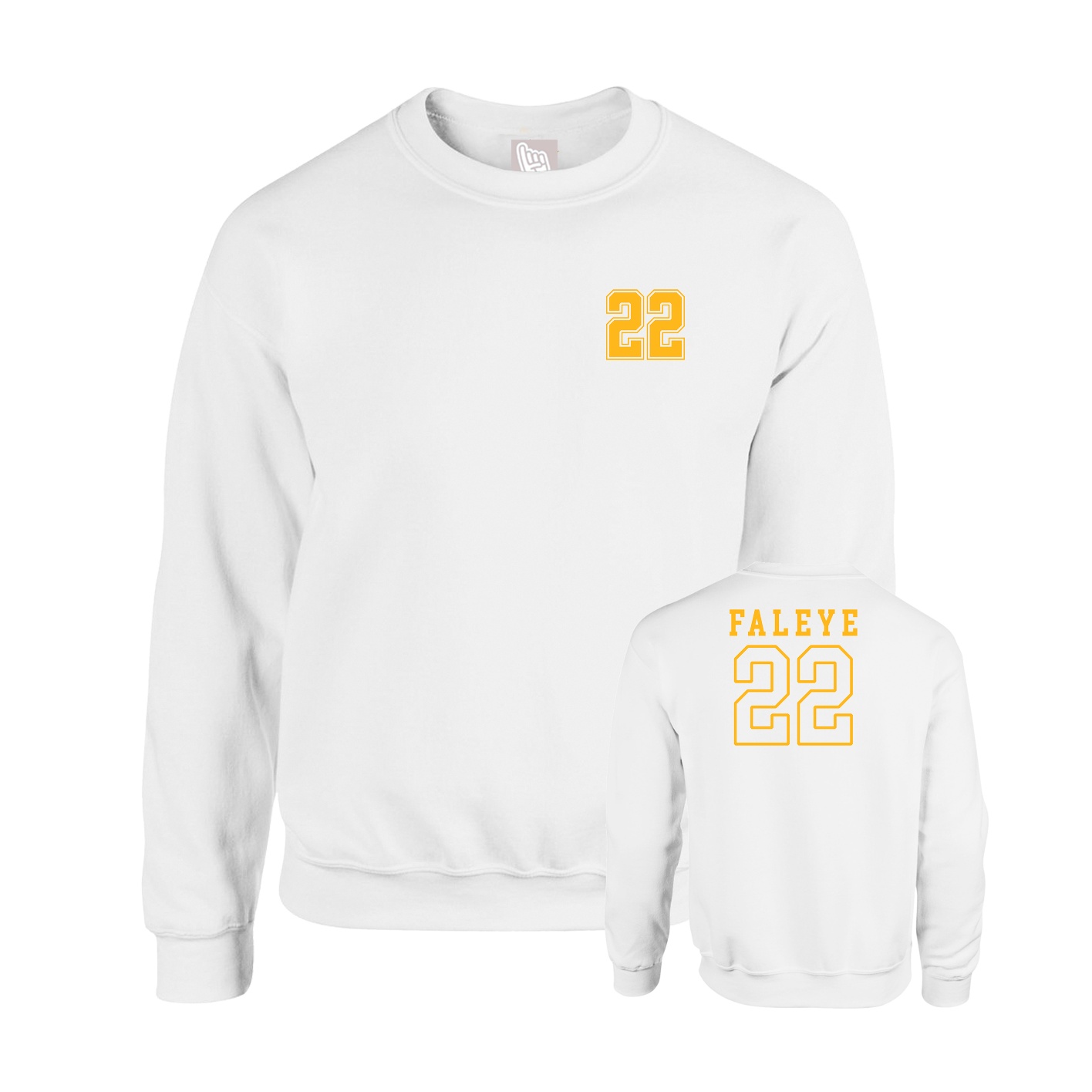 Fleece Crew — Chest Back in White