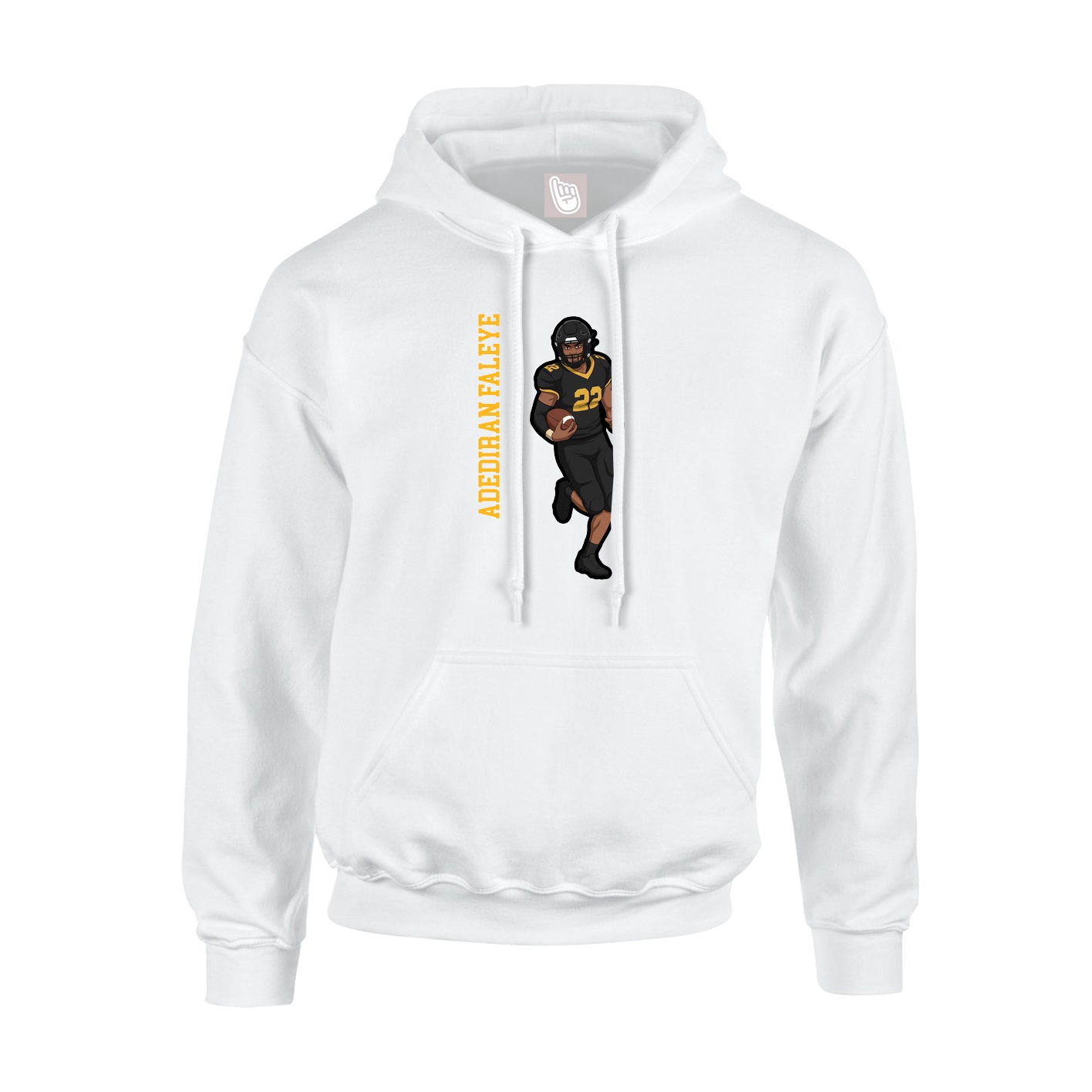 Hoodie — Name Vertical in White