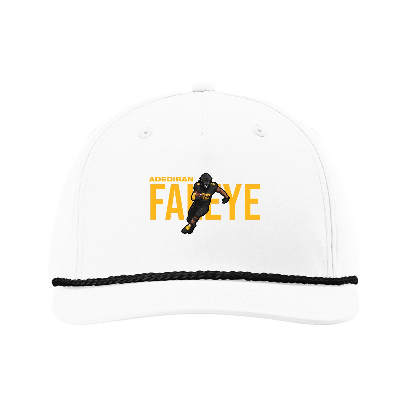 Five-Panel Classic Rope Cap — Player Name in White