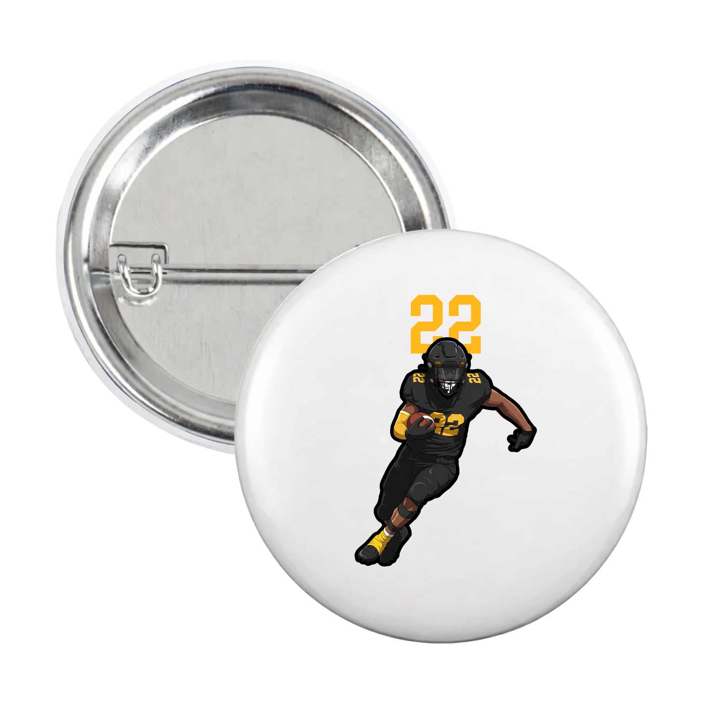 Game Day Button — Number Top in White