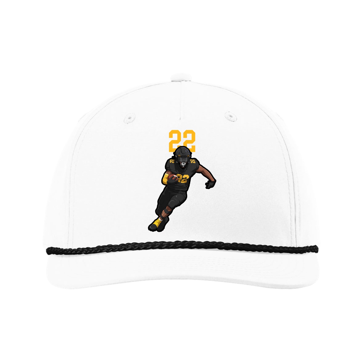 Five-Panel Classic Rope Cap — Number Top in White
