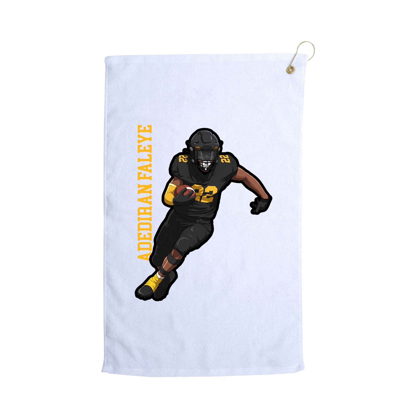 Golf Towel — Name Vertical in White