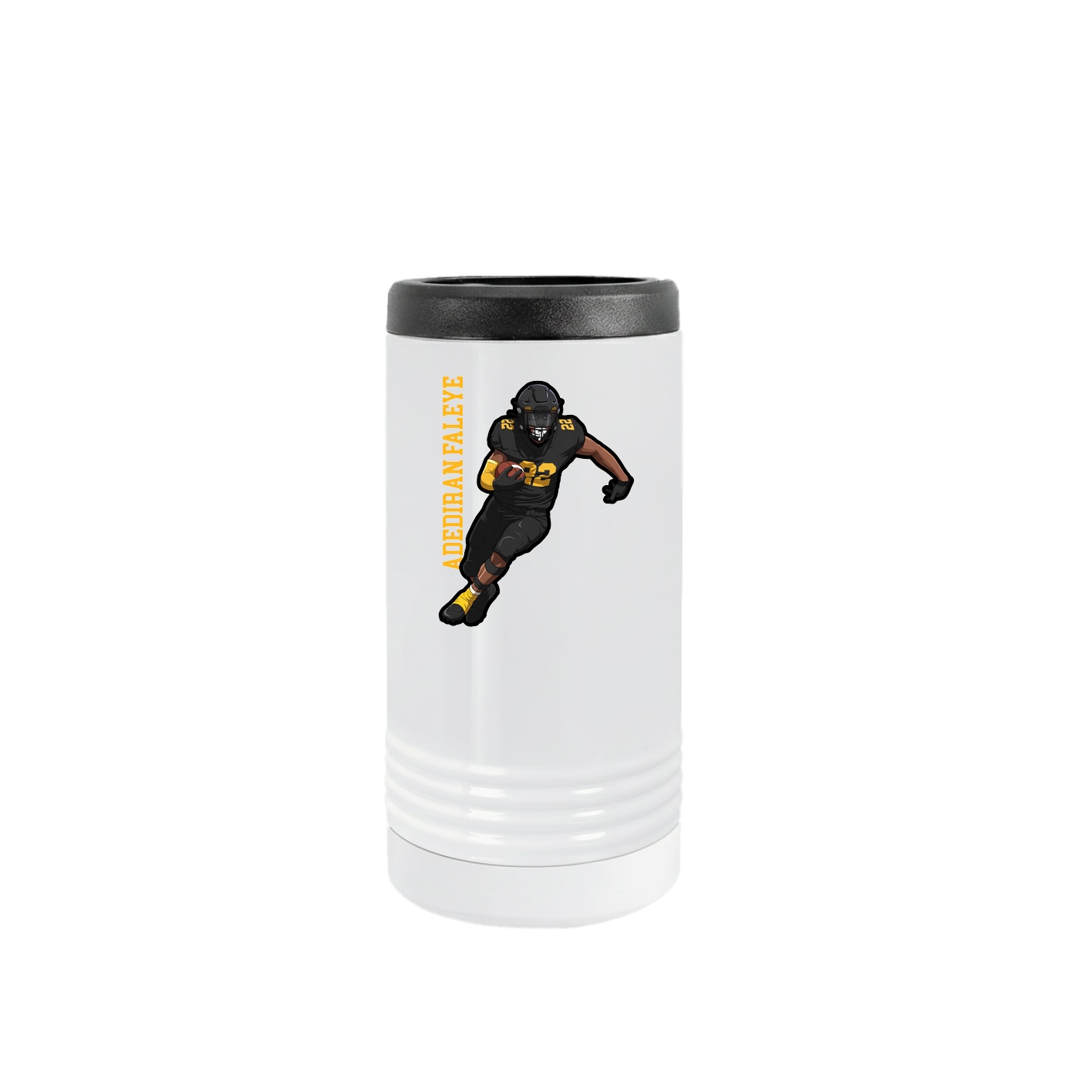 Slim Beverage Holder — Name Vertical in White