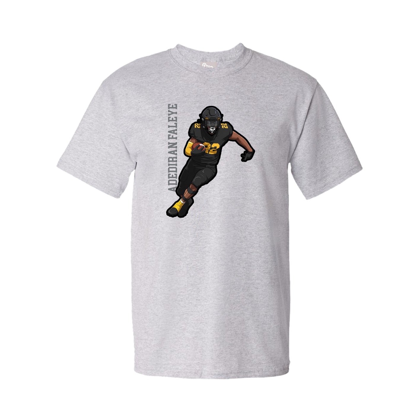 Youth Tee — Name Vertical in Grey