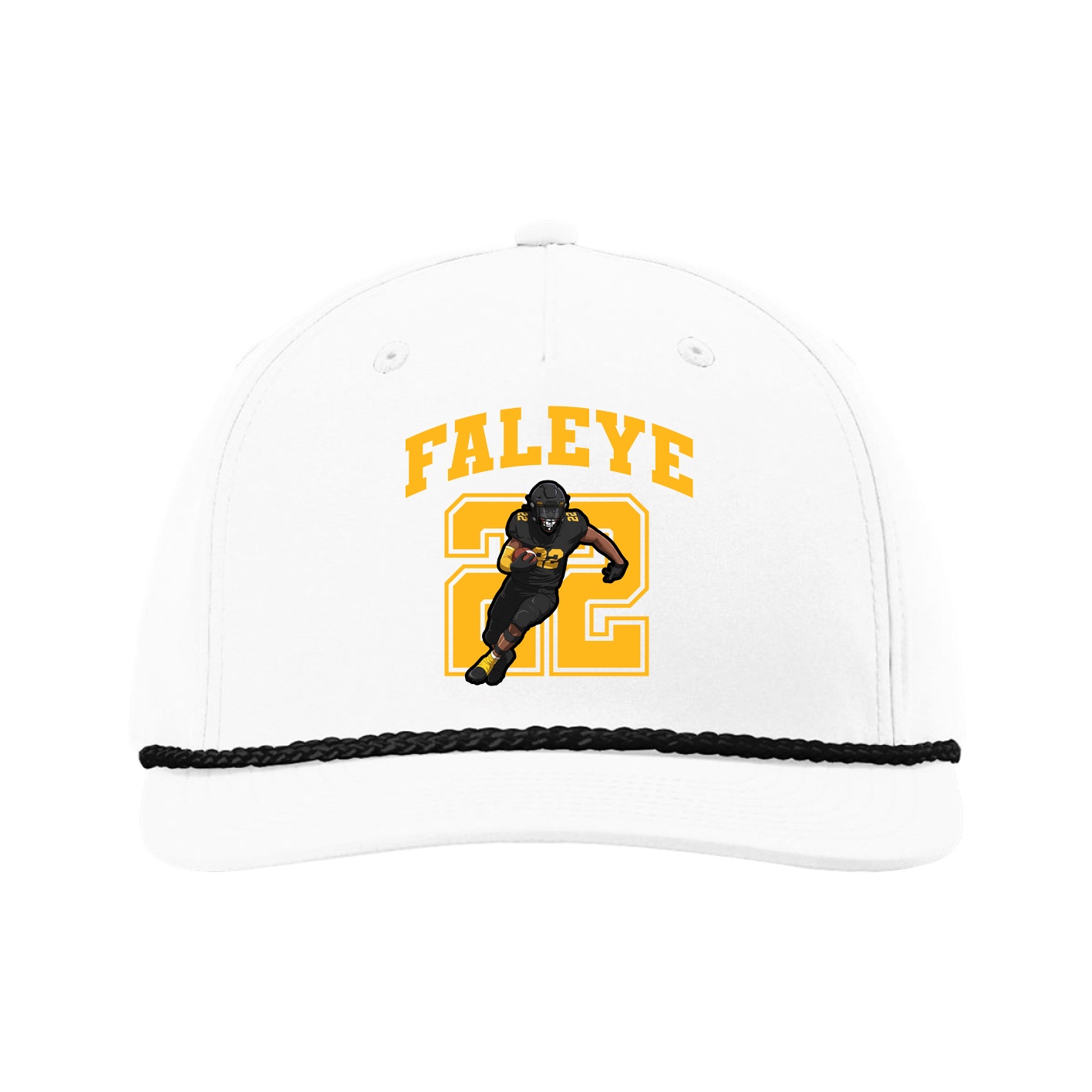 Five-Panel Classic Rope Cap — Number in White