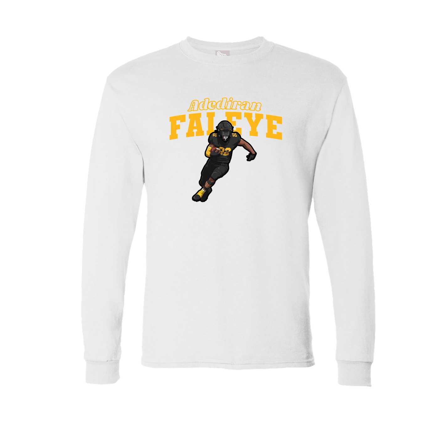 Long Sleeve Tee — Name Arch in White
