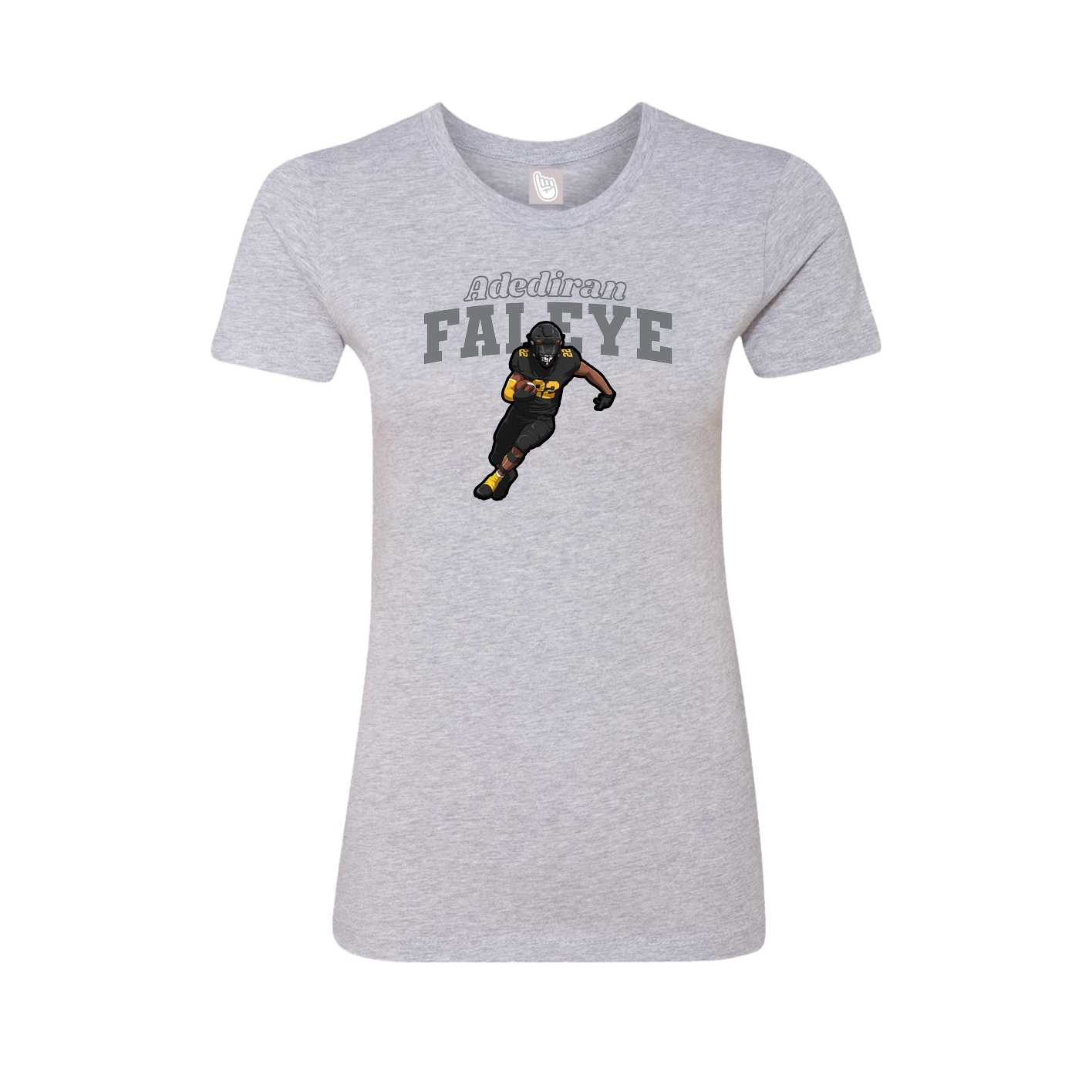 Fitted Women's Tee — Name Arch in Grey