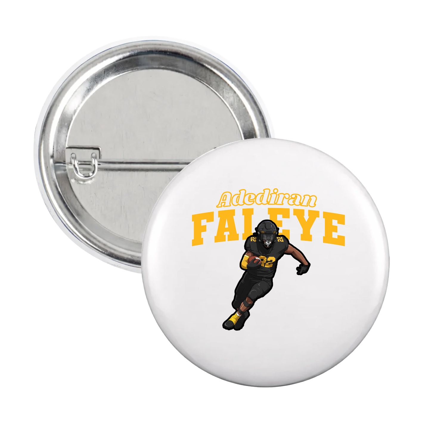 Game Day Button — Name Arch in White