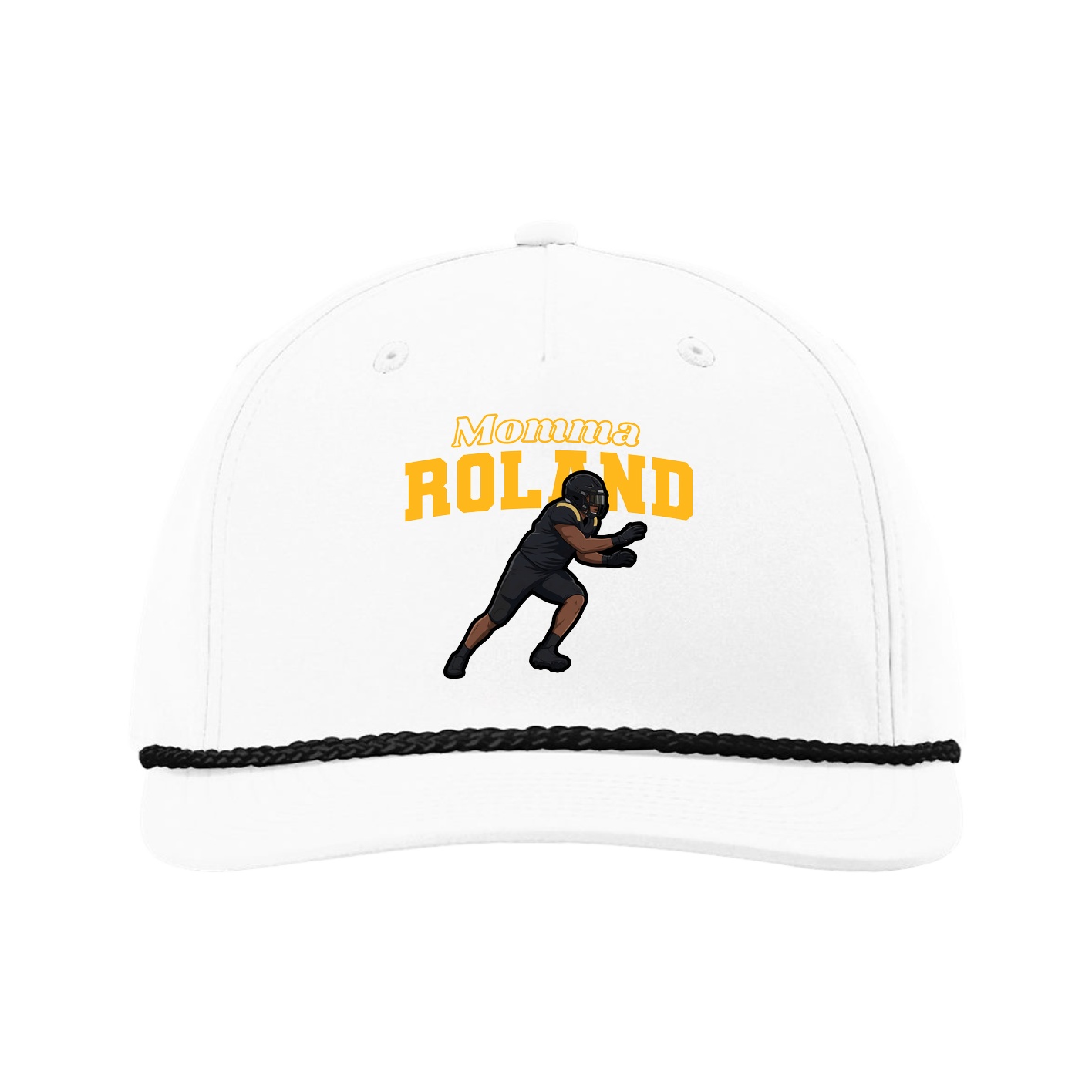 Five-Panel Classic Rope Cap — Mothers Day Block in White