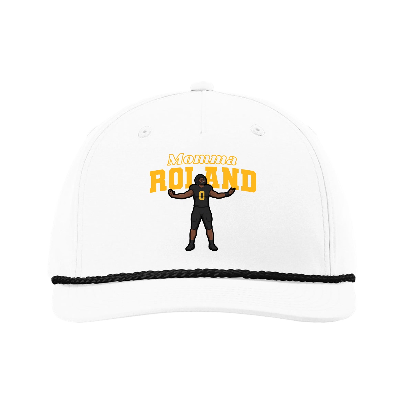 Five-Panel Classic Rope Cap — Mothers Day Block in White