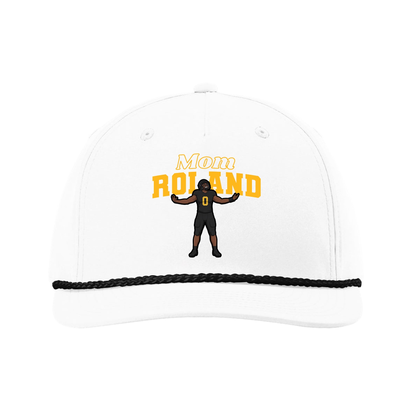 Five-Panel Classic Rope Cap — Mothers Day Block in White
