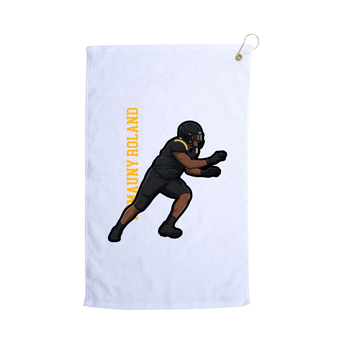 Golf Towel — Name Vertical in White