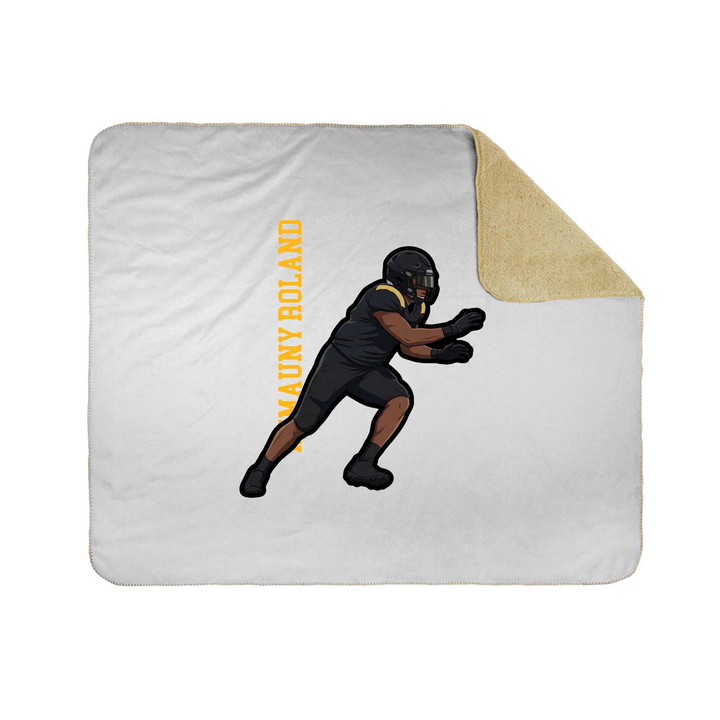 Throw Blanket — Name Vertical in White