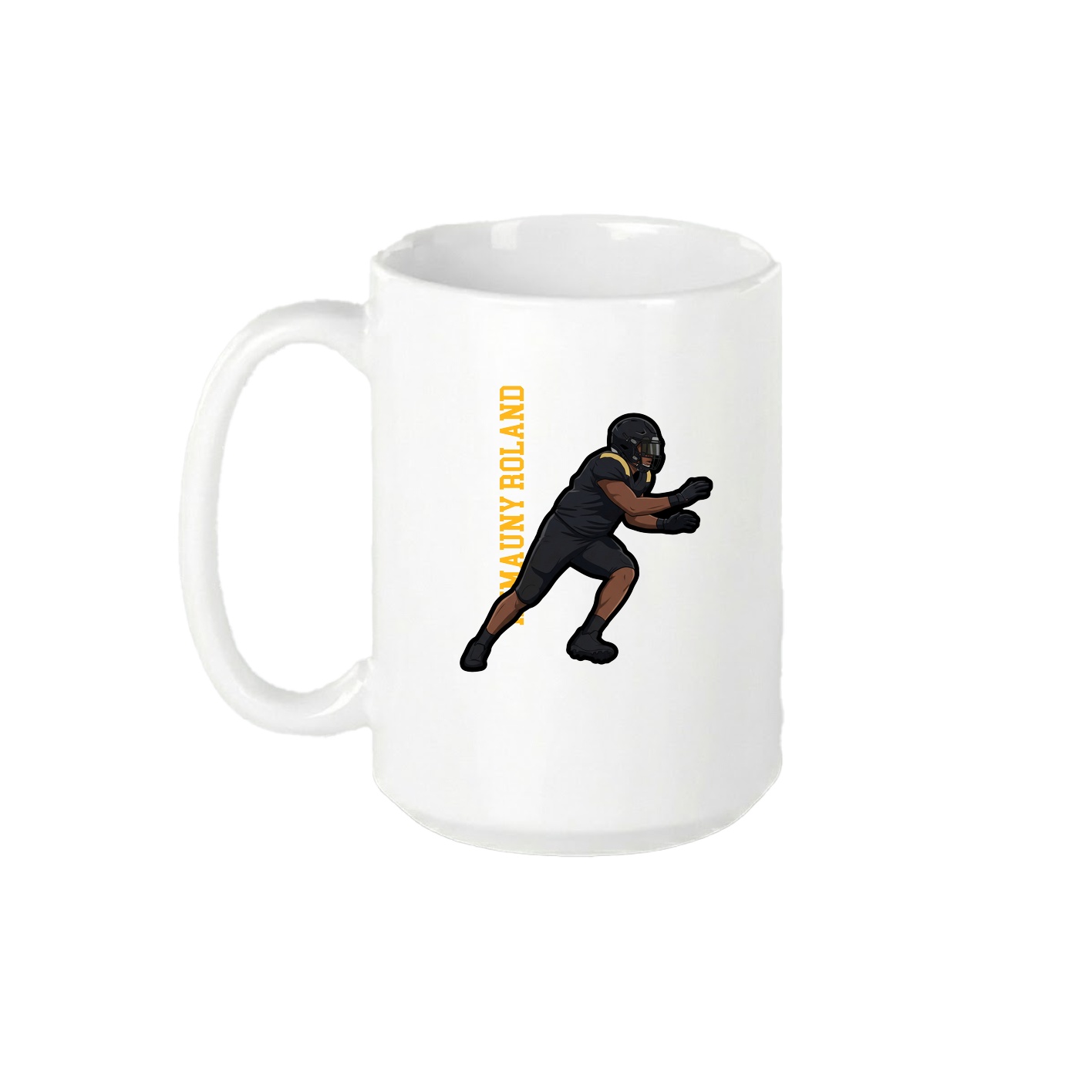 15oz Coffee Mug — Name Vertical in White