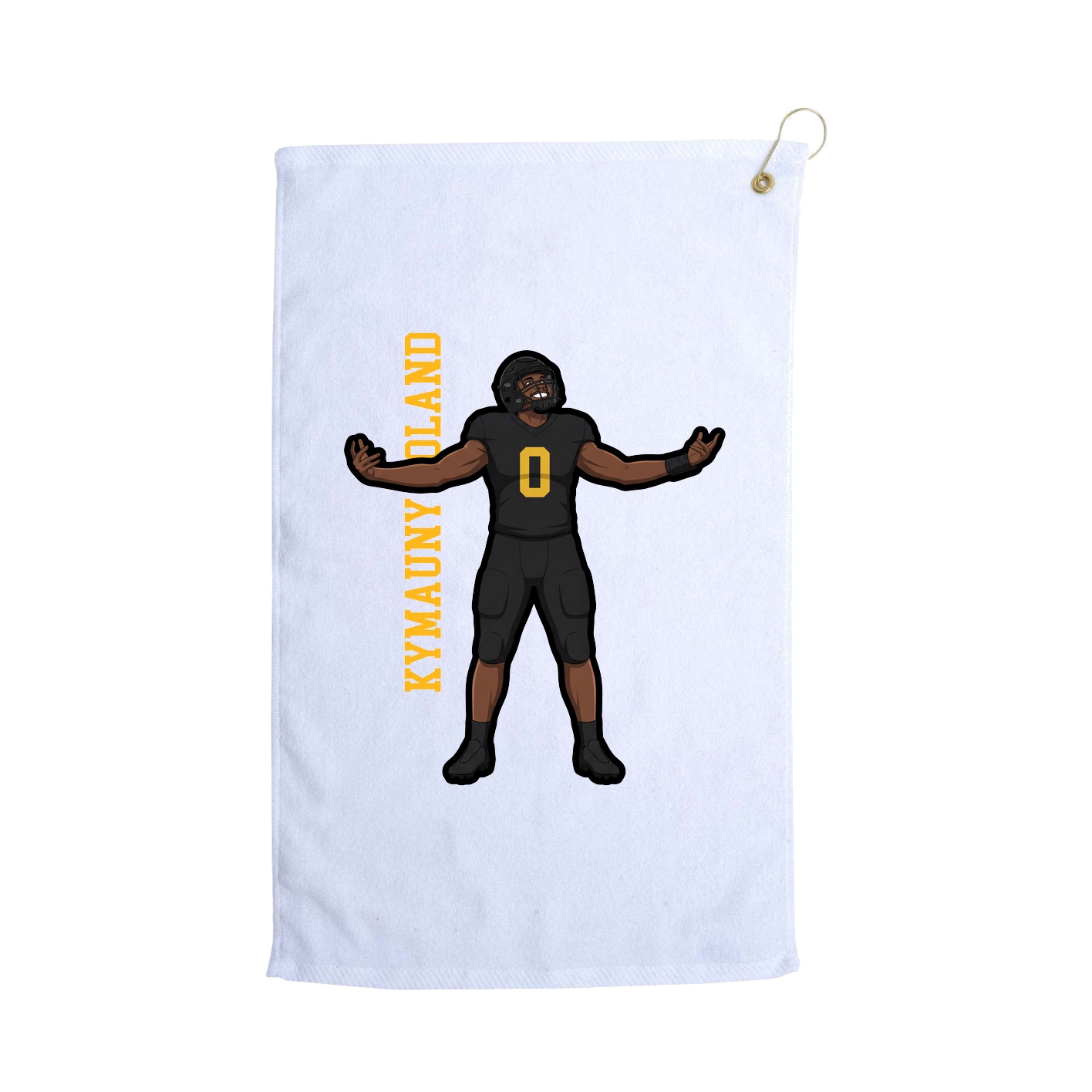 Golf Towel — Name Vertical in White