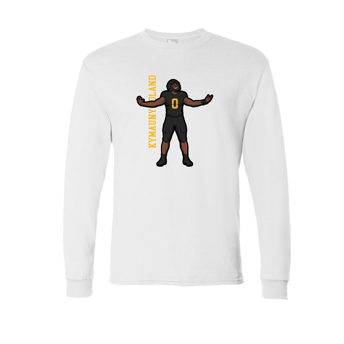 Long Sleeve Tee — Name Vertical in White