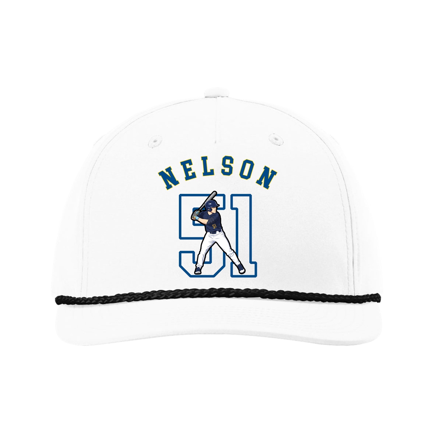 Five-Panel Classic Rope Cap — Shirsey Arch in White