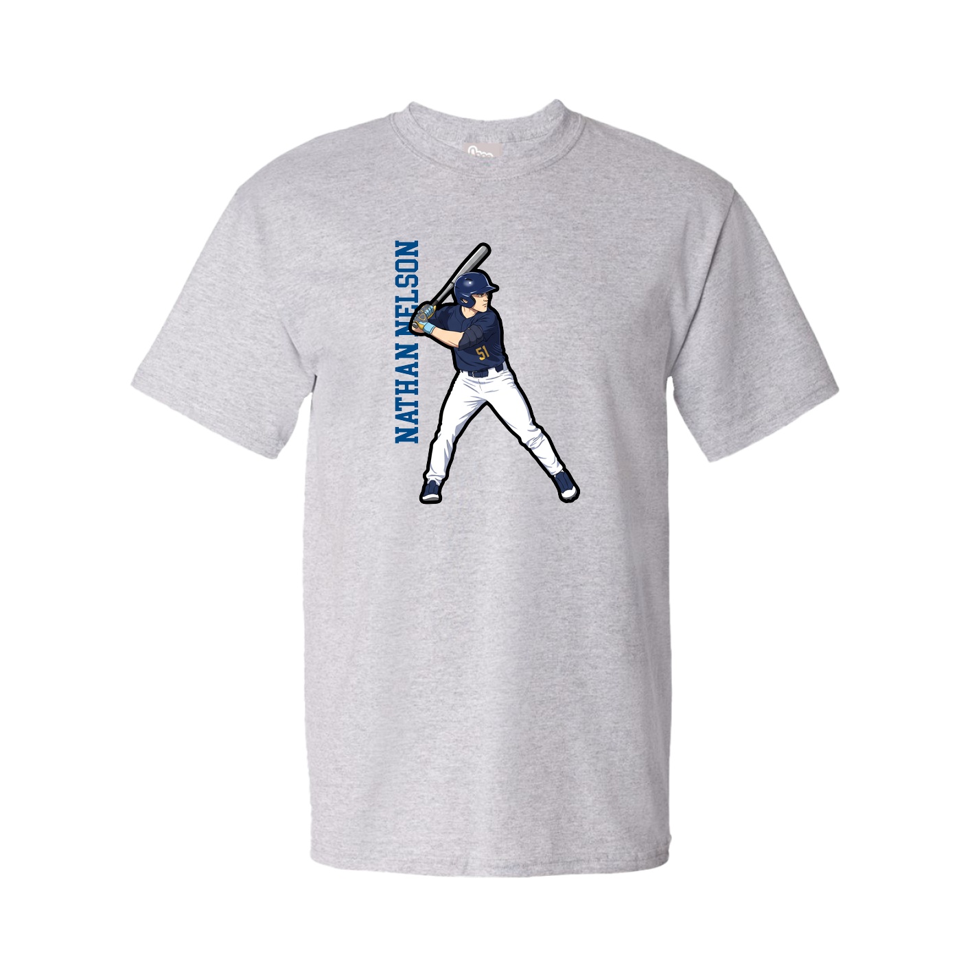 Youth Tee — Name Vertical in Grey