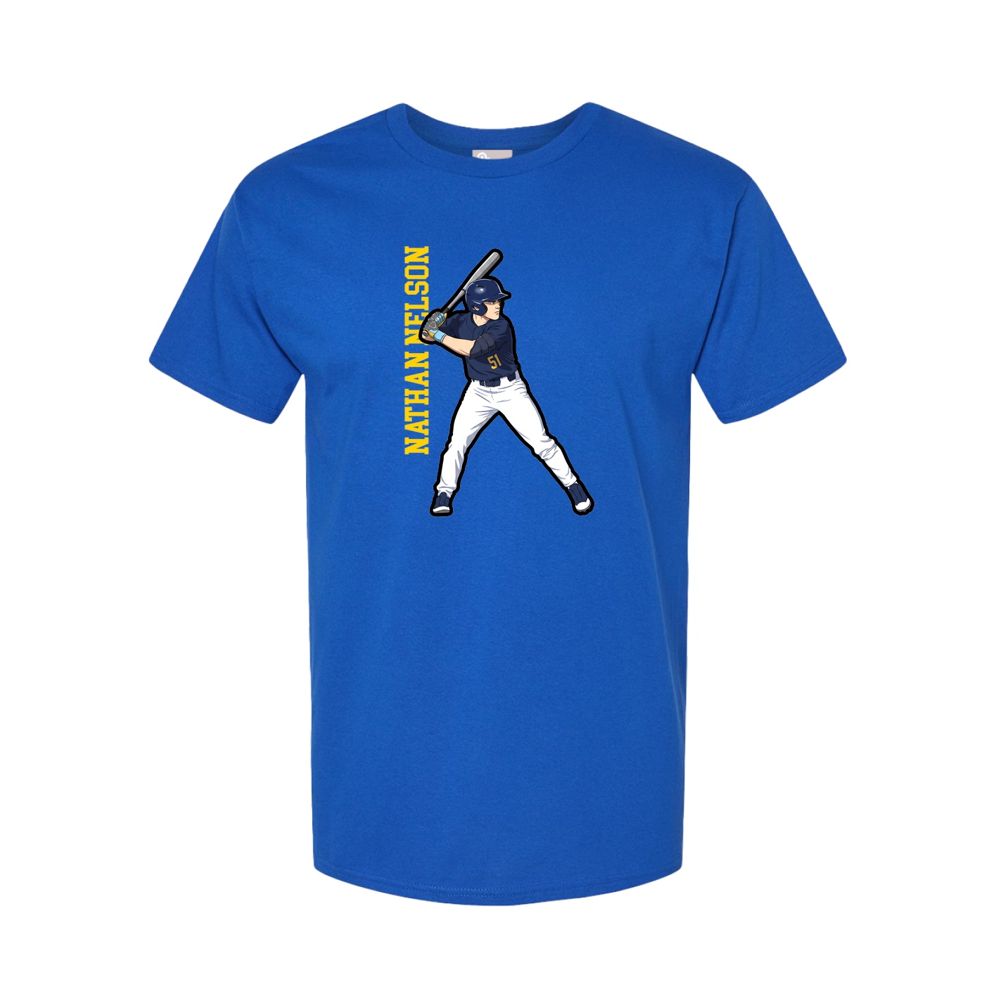 Youth Tee — Name Vertical in Royal