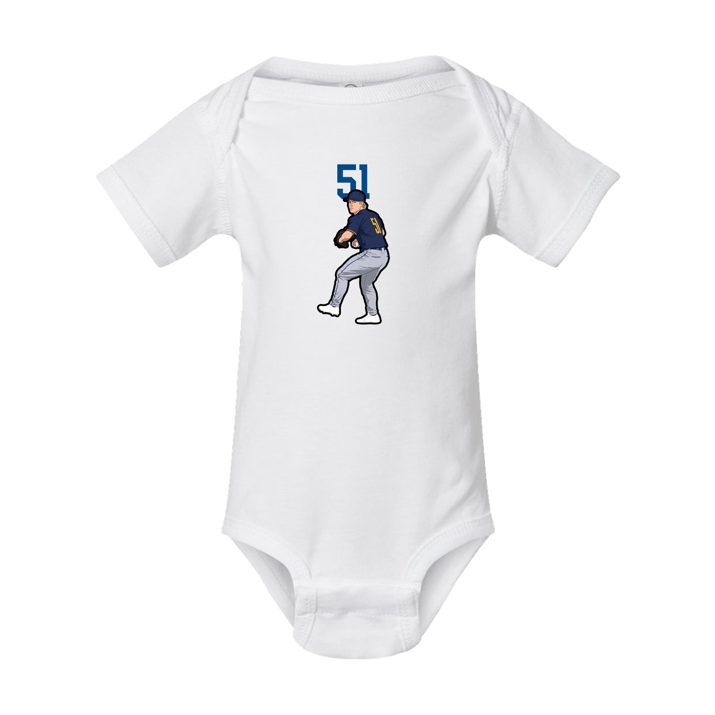 Baby Onesie — Number Top in White