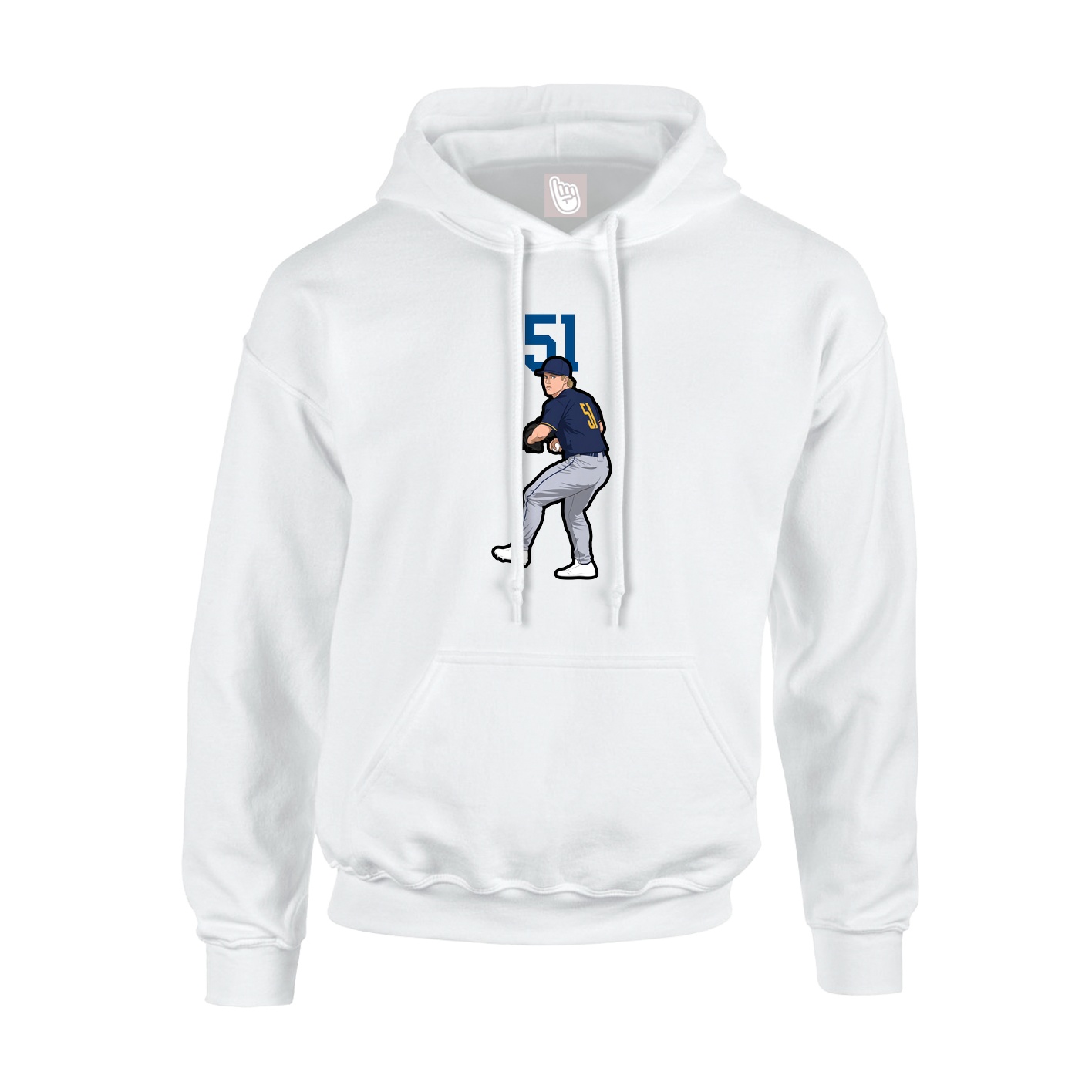 Youth Hoodie — Number Top in White