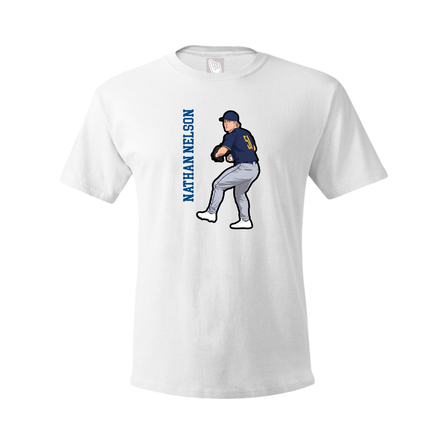 Tee — Name Vertical in White