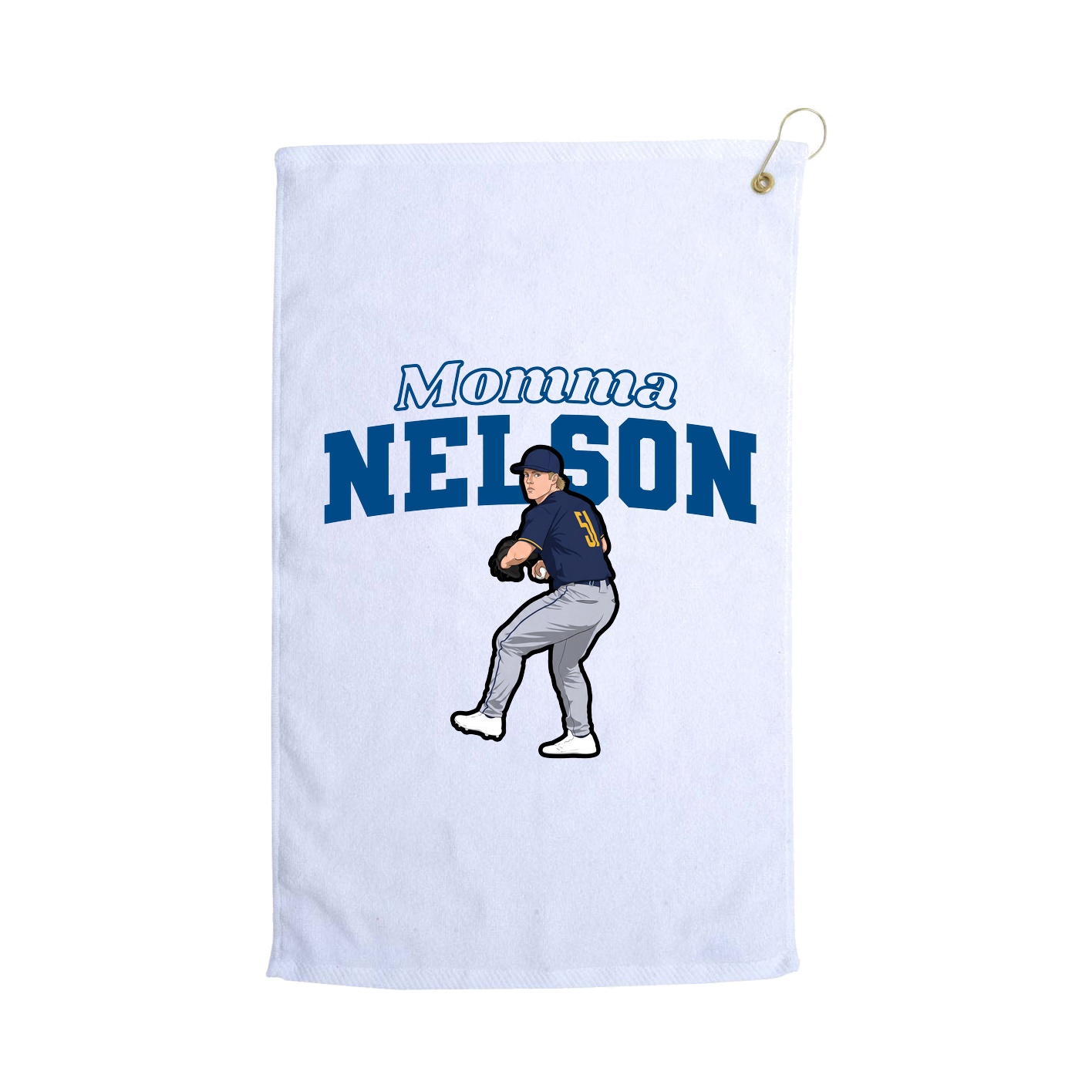 Golf Towel — Mothers Day Block in White