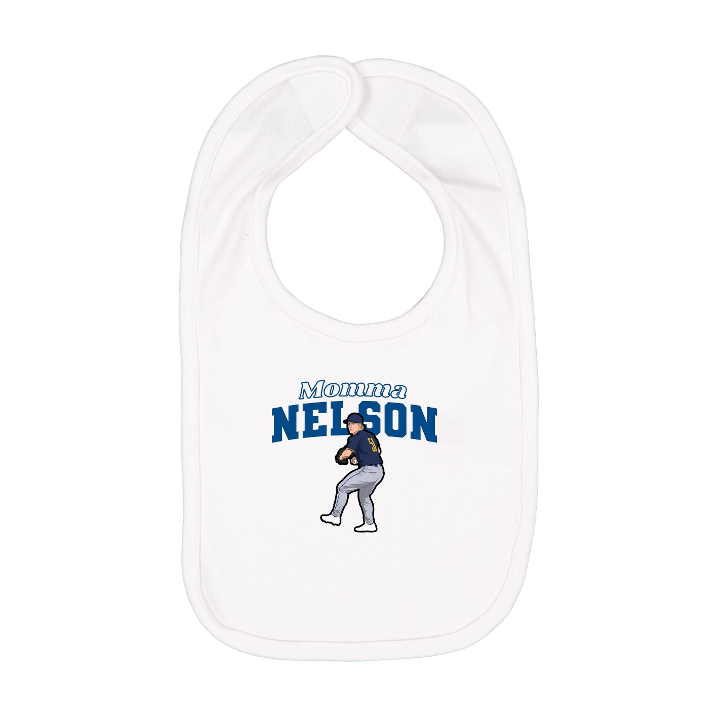 Infant Bib — Mothers Day Block in White