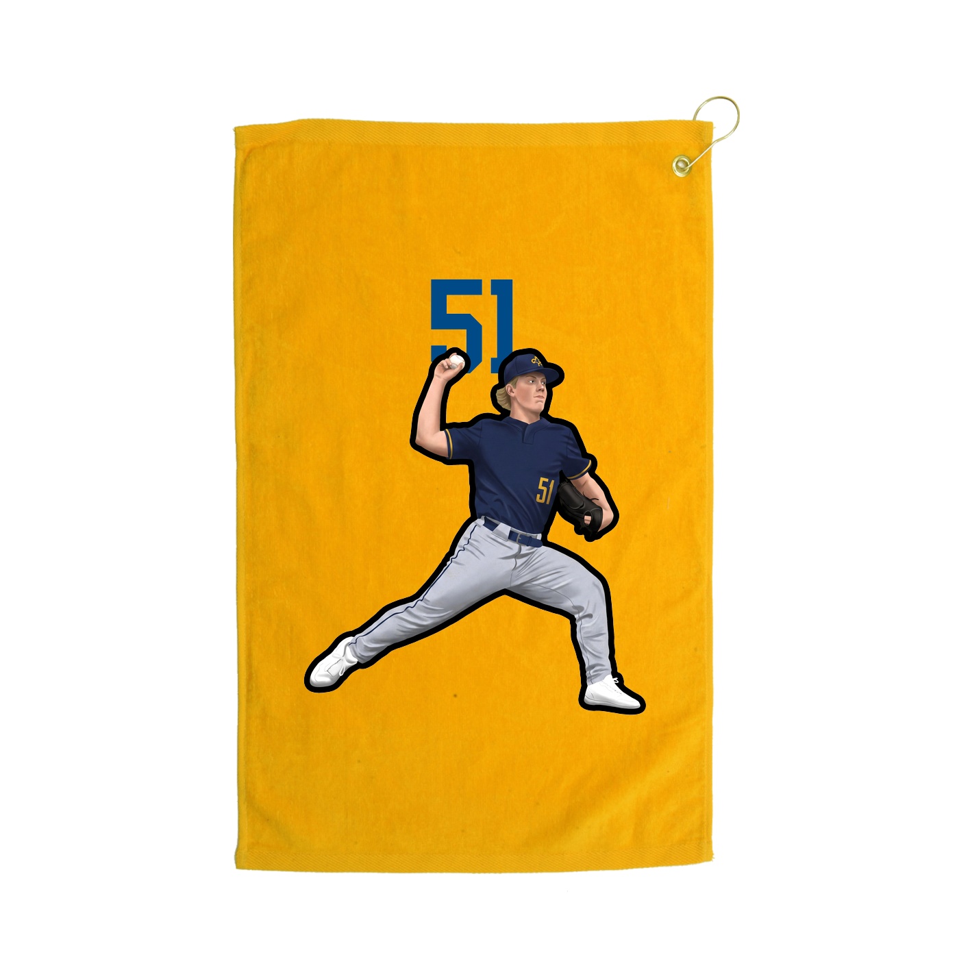 Golf Towel — Number Top in Gold