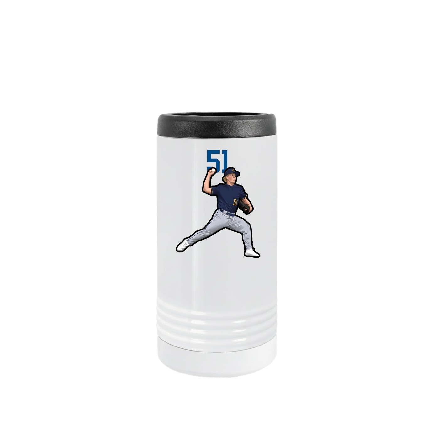 Slim Beverage Holder — Number Top in White