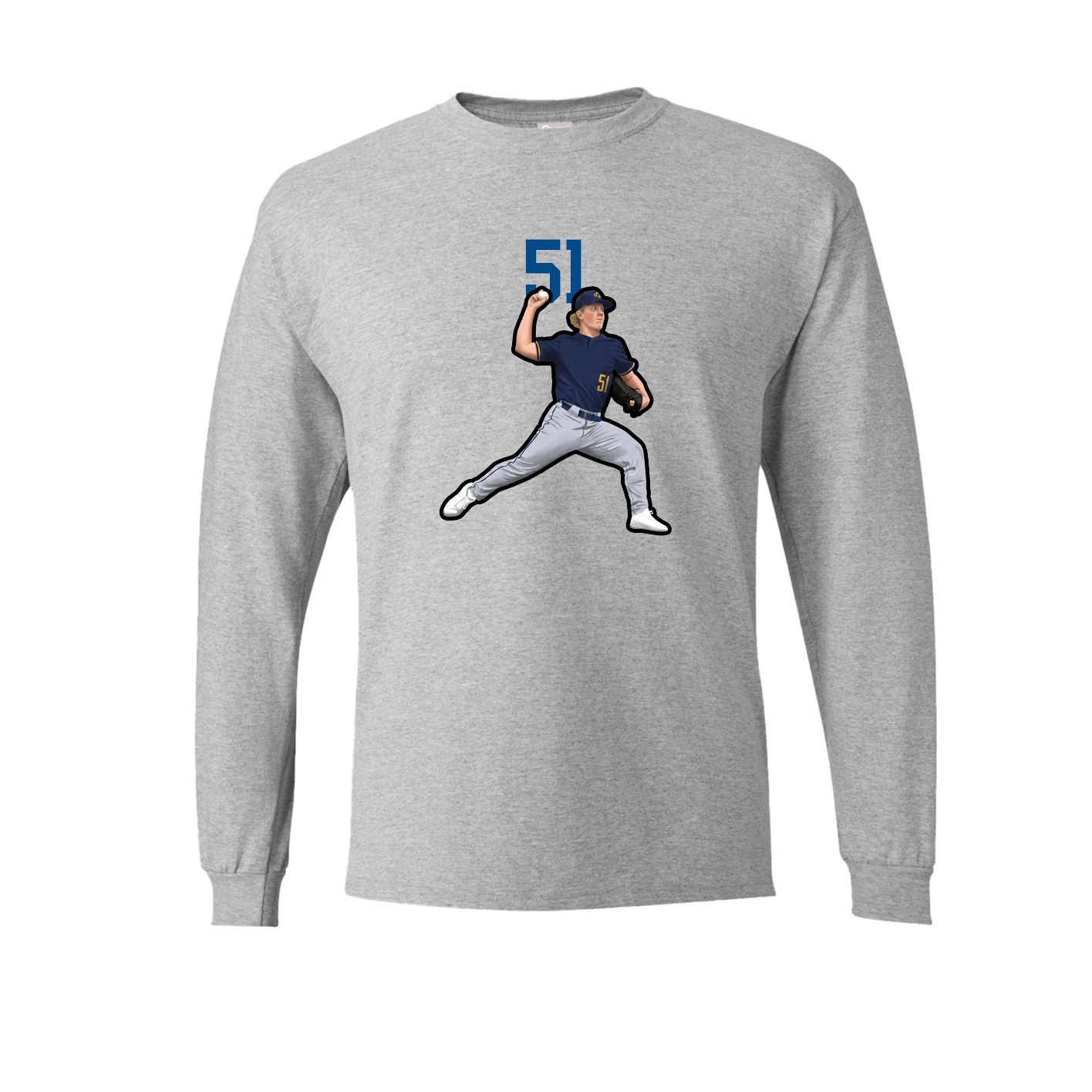 Long Sleeve Tee — Number Top in Grey