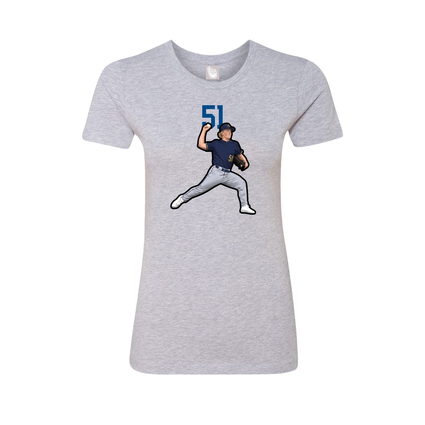Fitted Women's Tee — Number Top in Grey