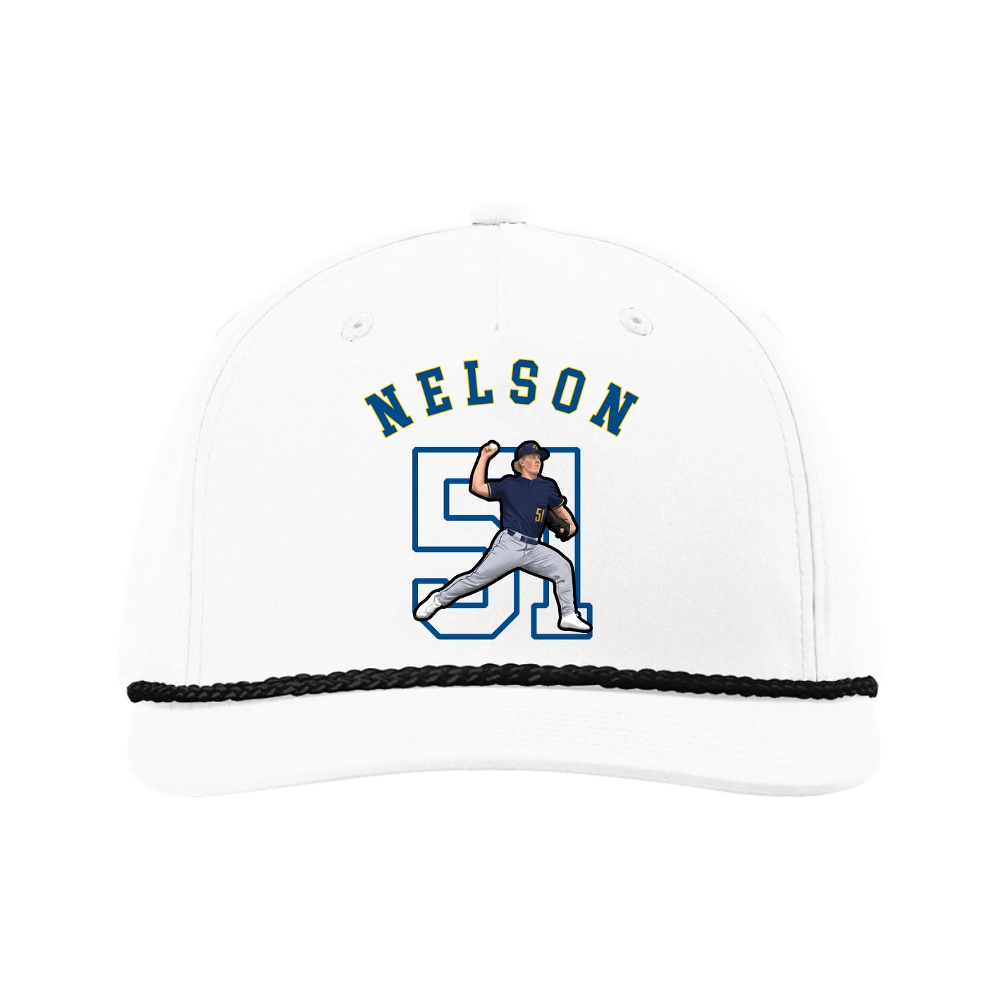 Five-Panel Classic Rope Cap — Shirsey Arch in White