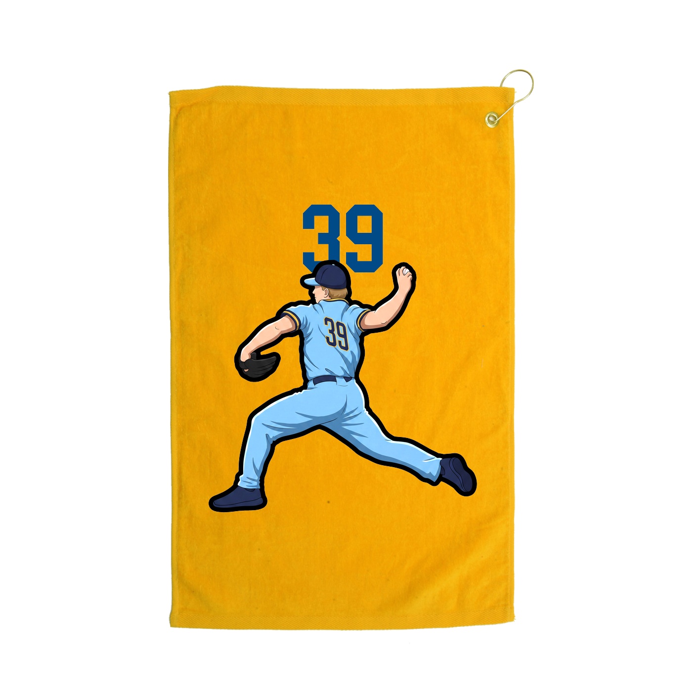 Golf Towel — Number Top in Gold