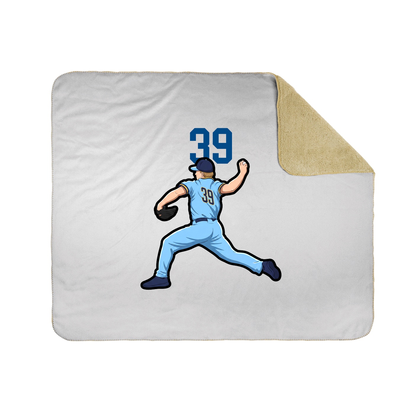 Throw Blanket — Number Top in White
