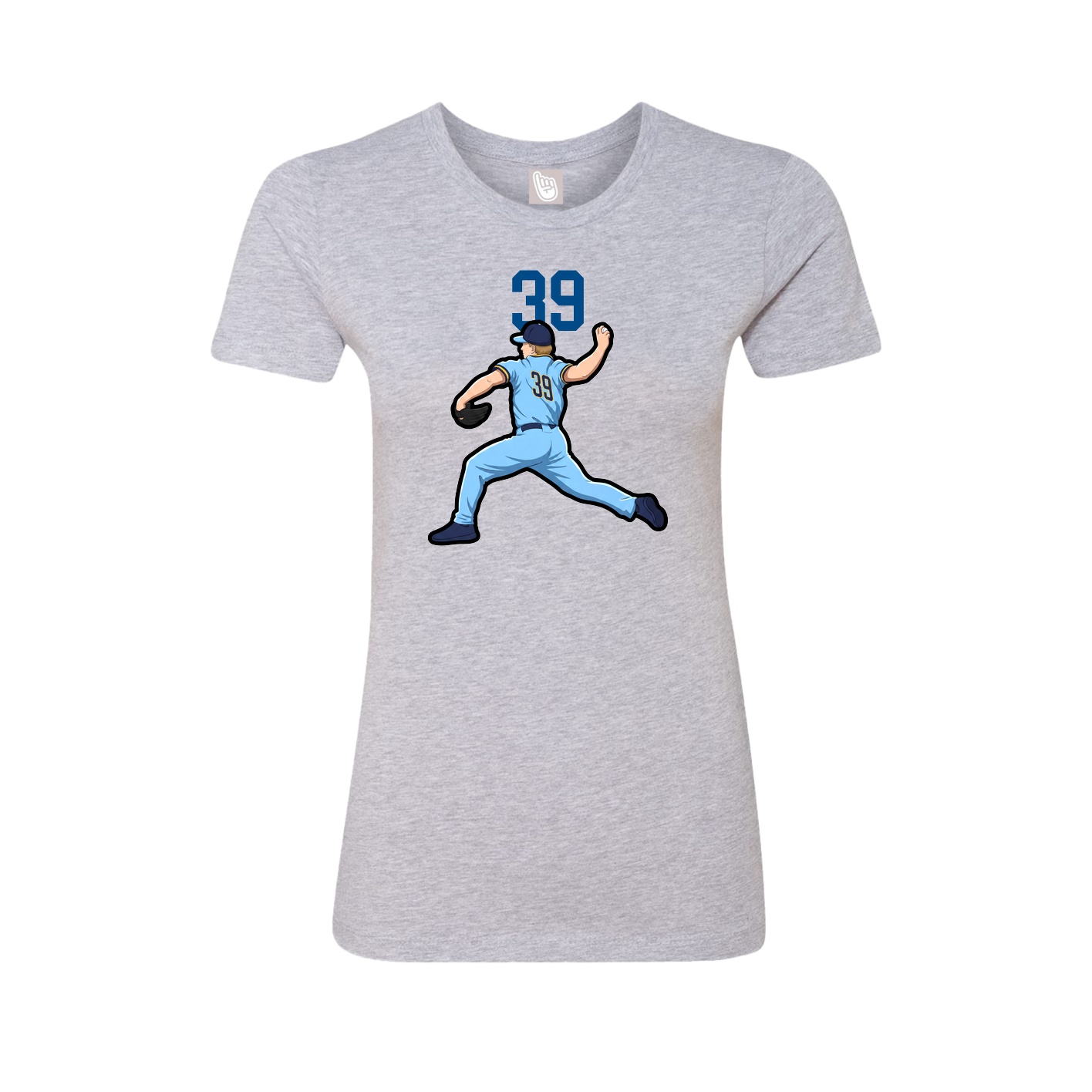 Fitted Women's Tee — Number Top in Grey
