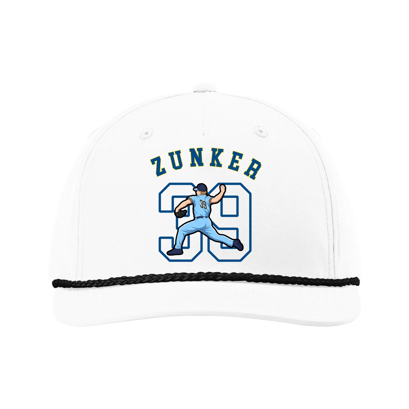 Five-Panel Classic Rope Cap — Shirsey Arch in White
