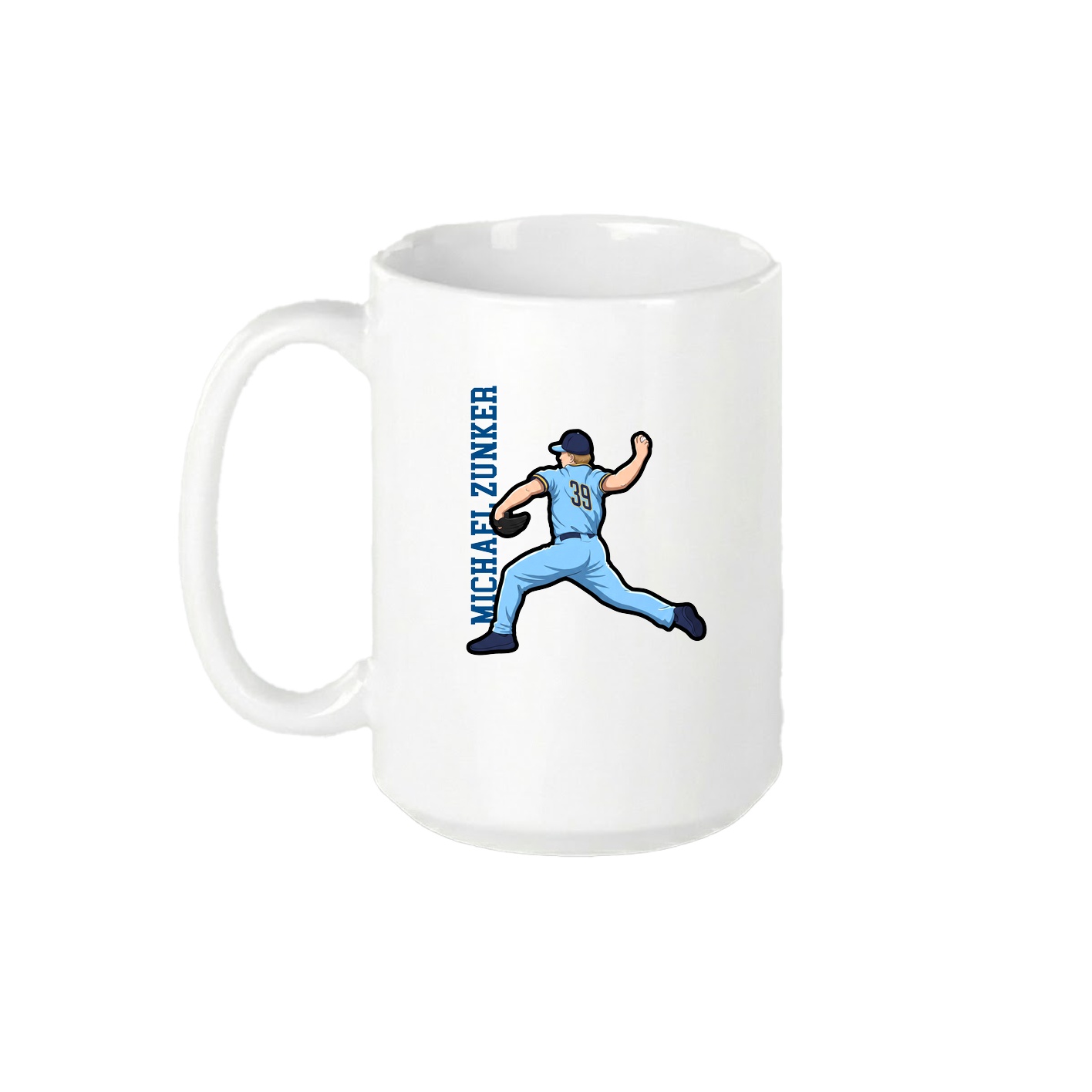 15oz Coffee Mug — Name Vertical in White