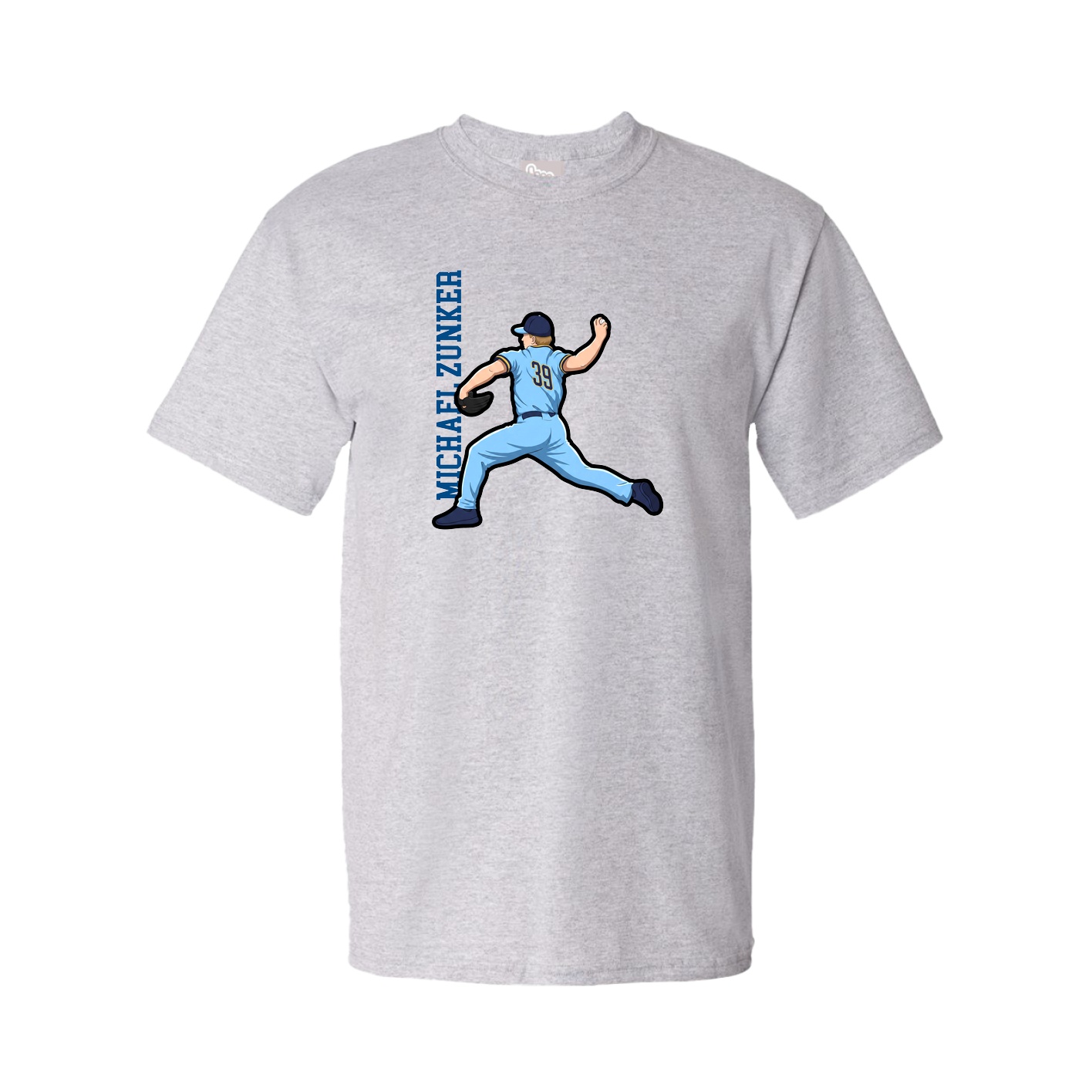 Tee — Name Vertical in Grey
