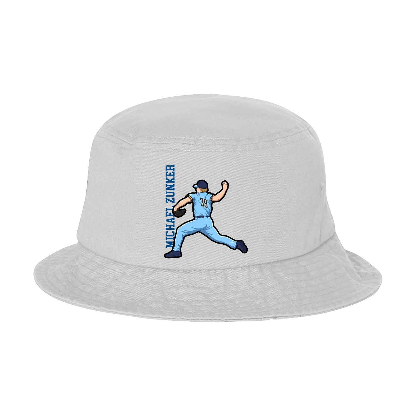 Bucket Cap — Name Vertical in White