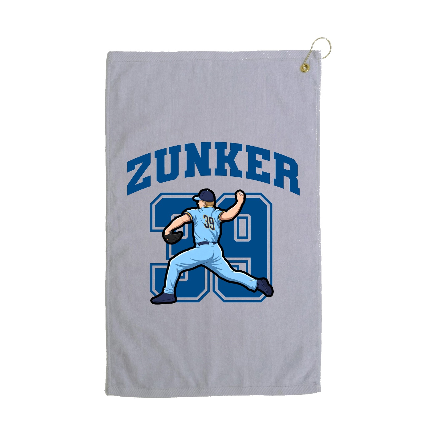 Golf Towel — Number in Grey