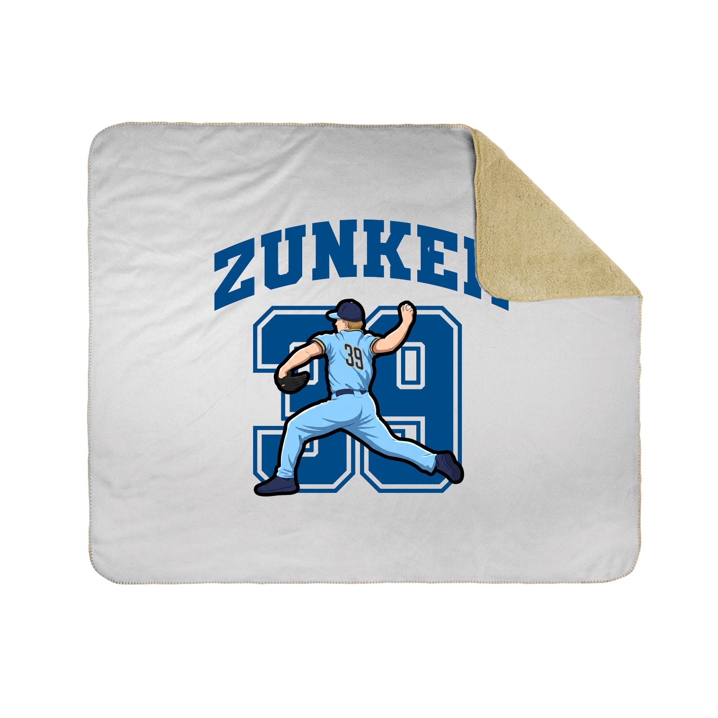 Throw Blanket — Number in White