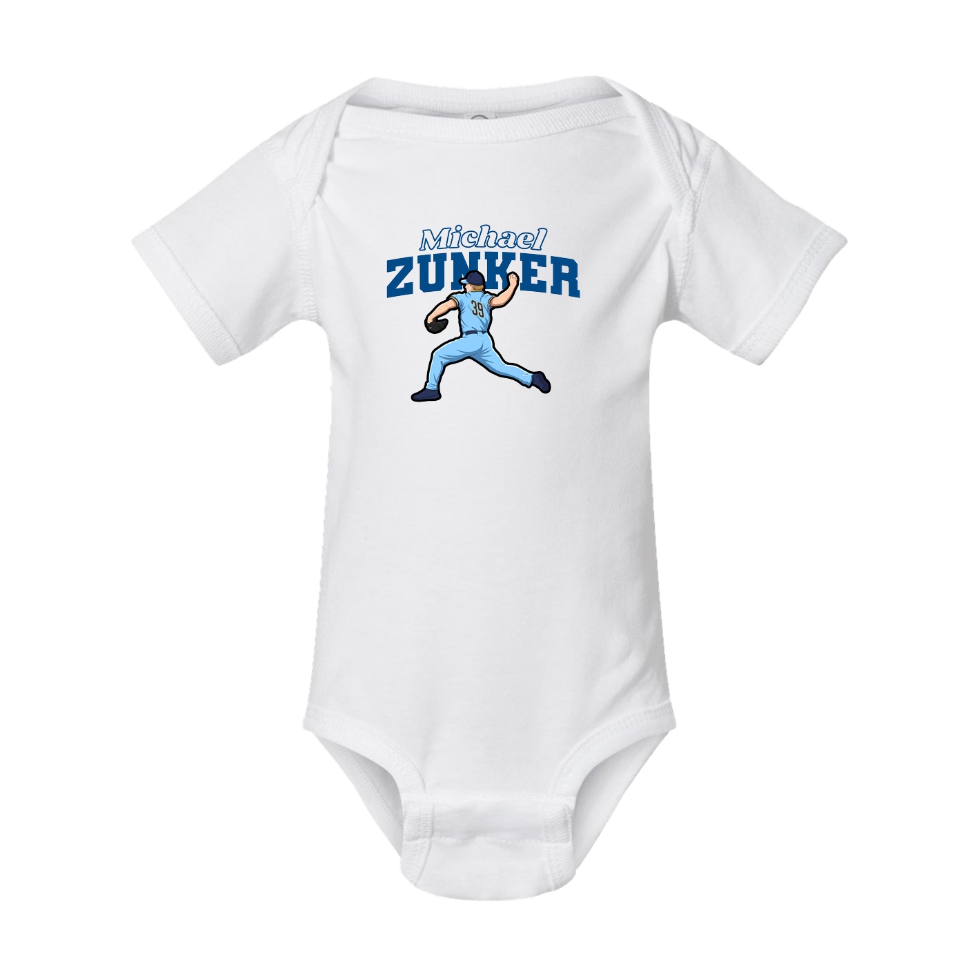 Baby Onesie — Name Arch in White
