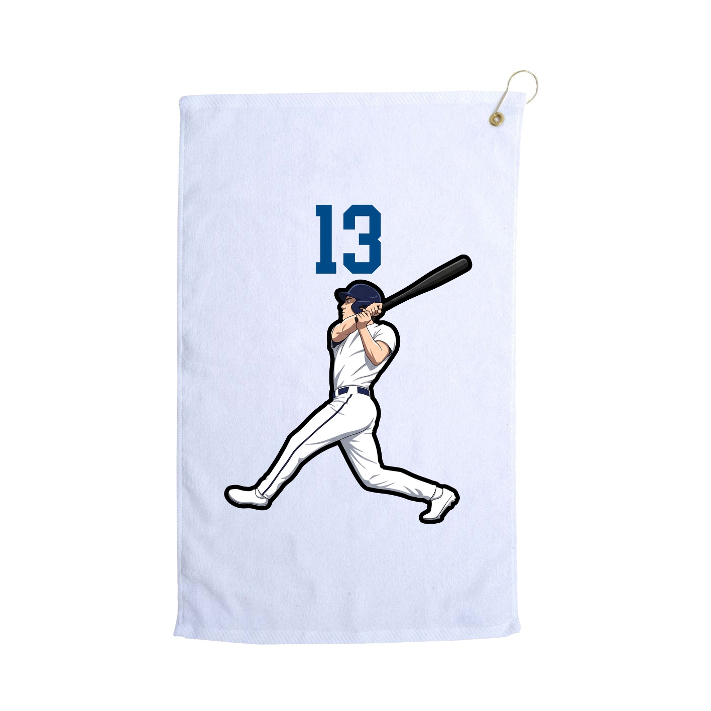 Golf Towel — Number Top in White
