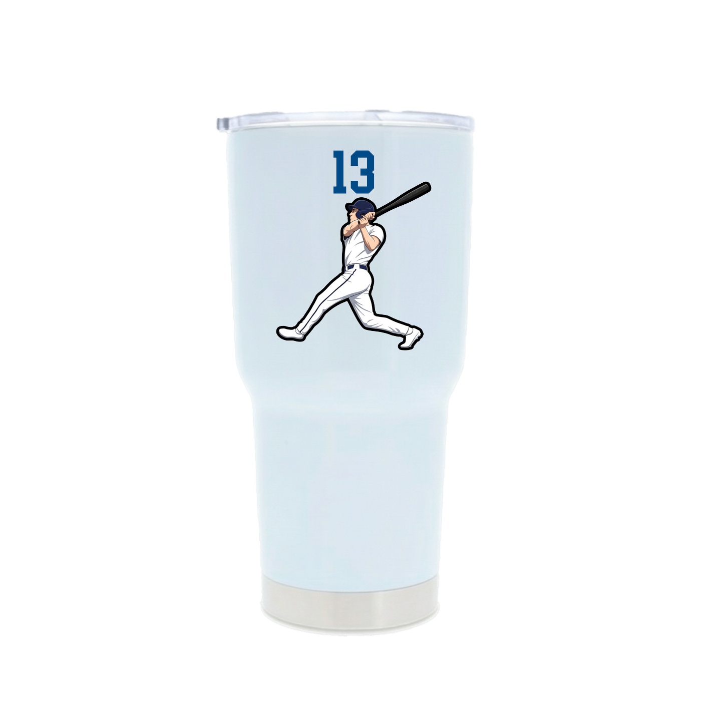 30oz Stainless Steel Tumbler — Number Top in White