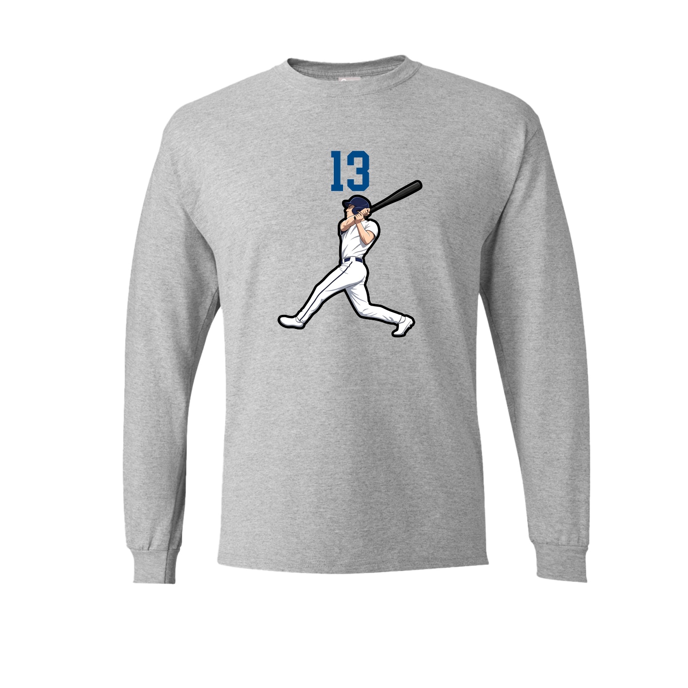 Long Sleeve Tee — Number Top in Grey